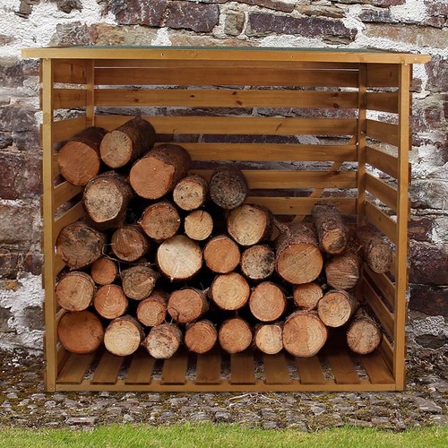 Wooden log store with felt - log,